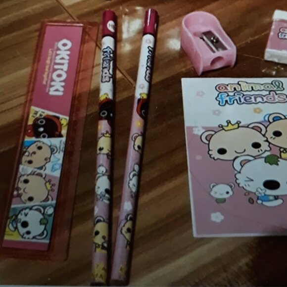 OKITOKI  Child Stationery Set -Ruler, 2 Pencils,Pad, Sharpener,Eraser Unisex NEW - Picture 4 of 6